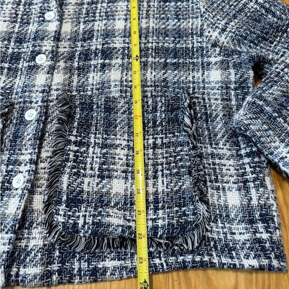 Suzy D London Gwen 21776 Shacket Jacket Women’s MED Blue Plaid Button - Picture 6 of 10